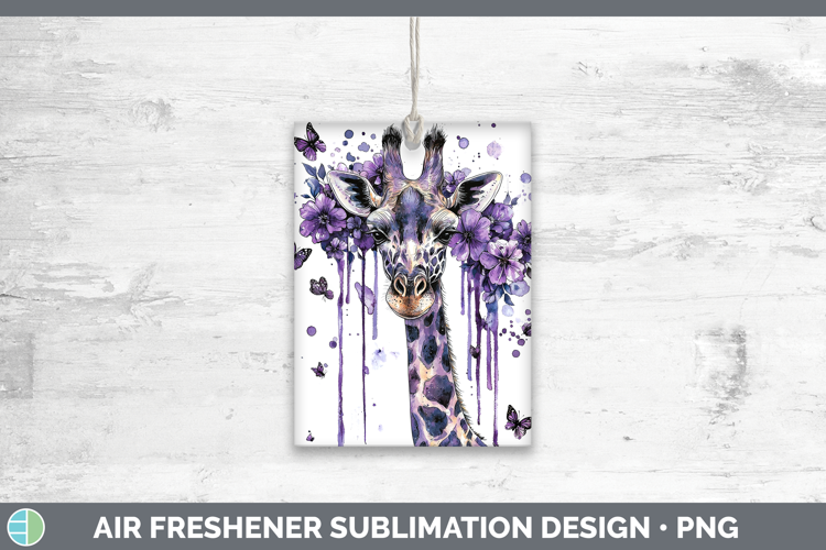Purple Drips Giraffe Air Freshener Sublimation Car Freshener