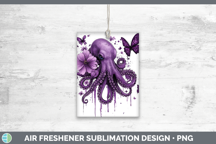 Purple Drips Octopus Air Freshener Sublimation Car Freshener