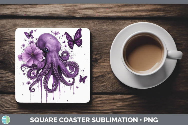 GorgeousPurple Drips Square Coaster design.