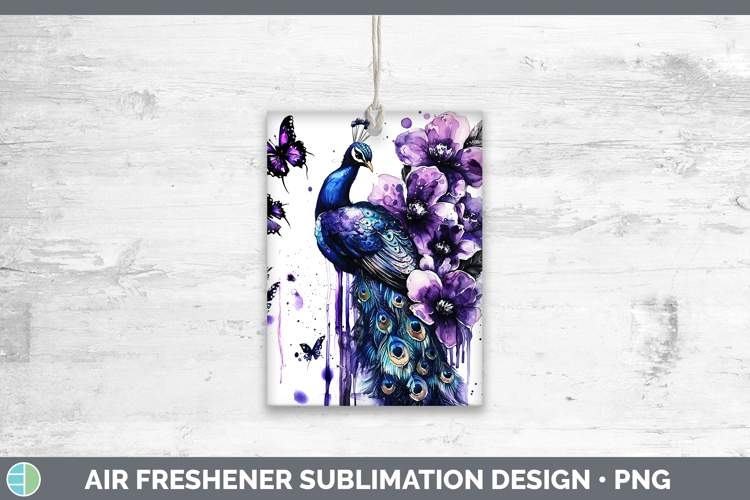 Purple Drips Peacock Air Freshener Sublimation Car Freshener
