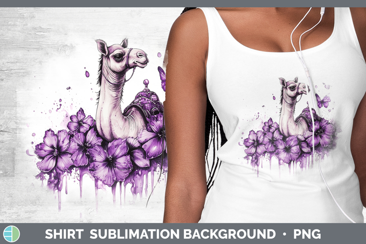 Purple Drips Safari Camel Shirt Sublimation Sublimation Back