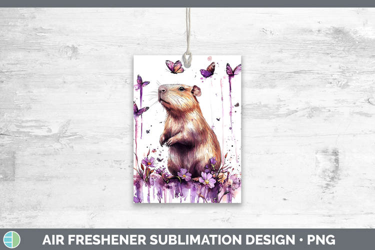 Purple Drips Safari Capybara Air Freshener Sublimation Car F