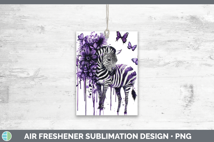 Purple Drips Safari Zebra Air Freshener Sublimation Car Fres