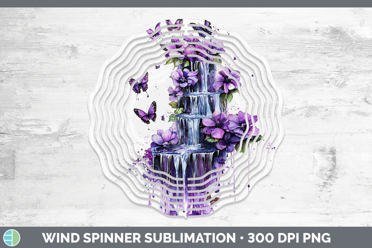 Purple Drips Waterfall Wind Spinner Sublimation Spinner Desi