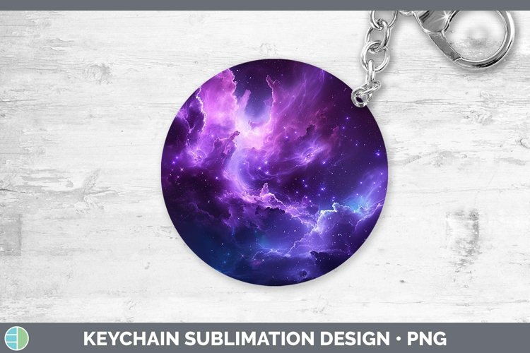 Purple Galaxy Keychain Sublimation Keyring Designs
