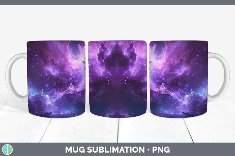 Purple Galaxy Mug Wrap Sublimation Coffee Cup Designs