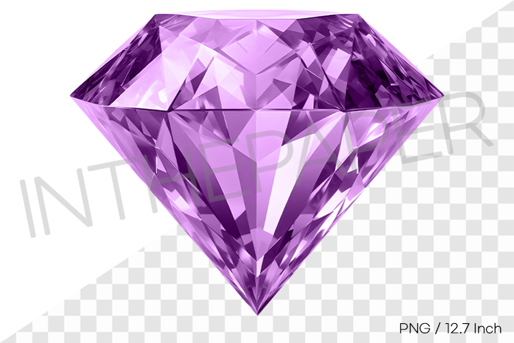 Brilliant purple round cut PNG jewelry clipart mineral gem