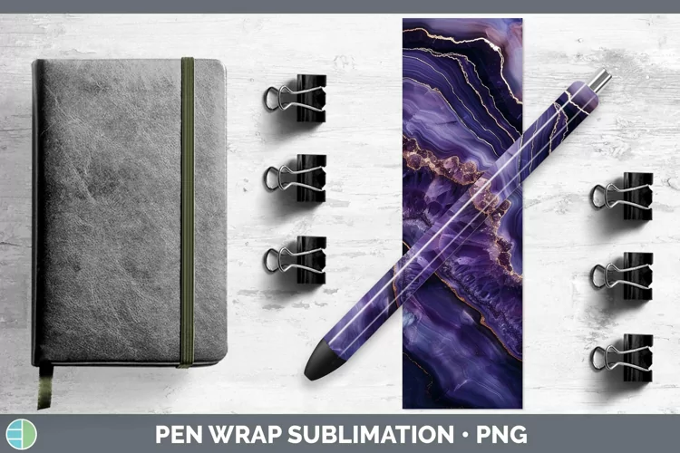 Purple Geode Pen Wrap Sublimation Epoxy Pen Designs