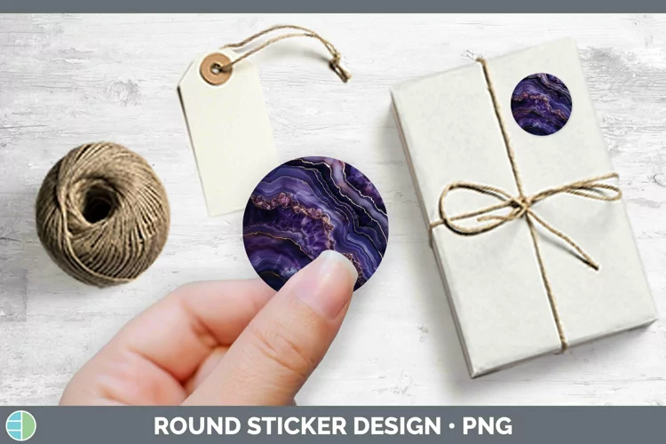 Purple Geode Stickers | Round Labels Designs