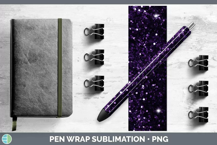 Purple Glitter Pen Wrap Sublimation Epoxy Pen Designs