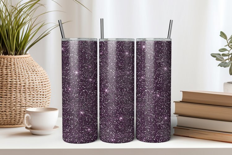 Purple Glitter 20oz Tumbler Sublimation PNG