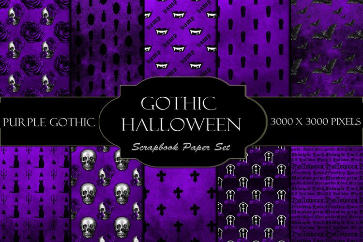 Purple Gothic Halloween Papers example image 1