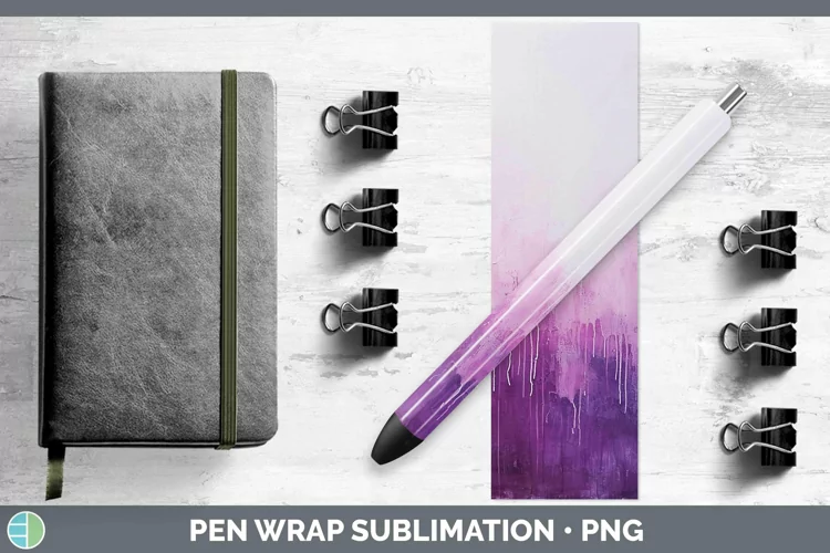 Purple Gradient Ombre Pen Wrap Sublimation Epoxy Pen Designs