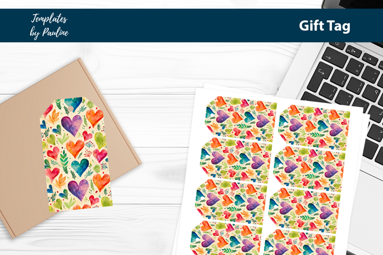 Purple Heart Gift Tag Sheet, Printable Heart Product Label