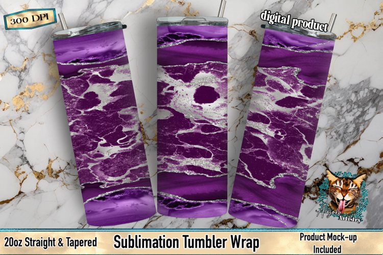 Agate Sublimation, Tumbler Wrap, Marble Tumbler