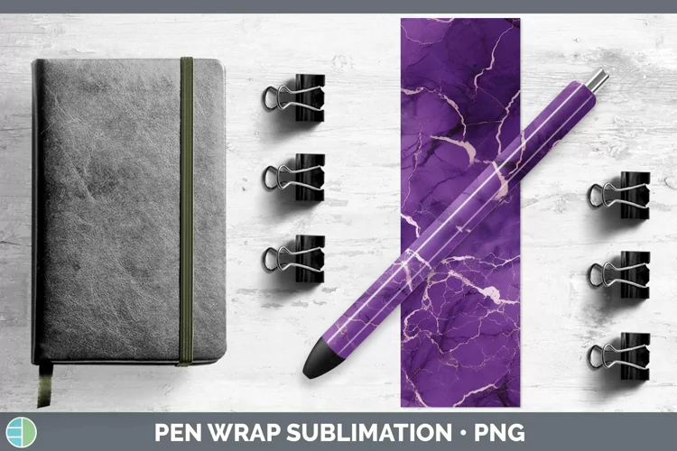 Purple Marble Pen Wrap Sublimation Epoxy Pen Designs