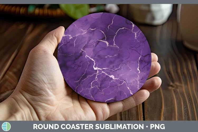 Purple Marble Round Coaster Sublimation Coaster Designs