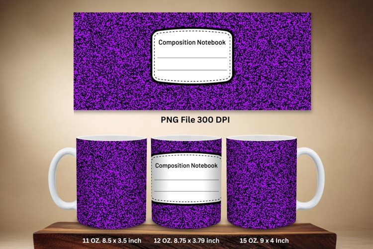11oz & 15oz Mug Composition Book Design Teacher School Theme