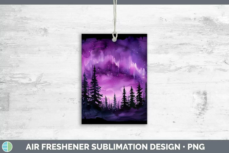 Purple Northern Lights Air Freshener Sublimation Car Freshen