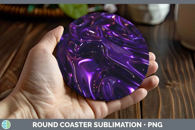 Purple Opalescent Round Coaster Sublimation Coaster Designs
