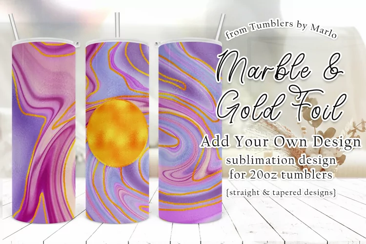 Pink Purple Marble and Gold 20oz Tumbler U Customize