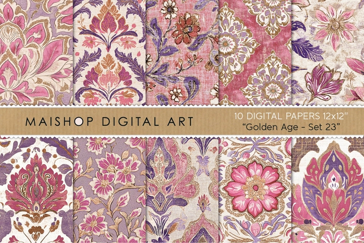 Mauve and Magenta Luxe Botanical Patterns example image 1
