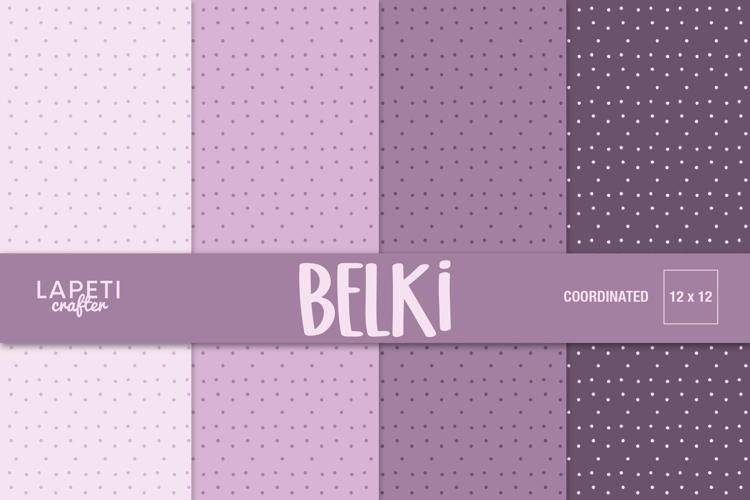 Purple Digital Paper | Soft Lilac Minimal Polka Dot Patterns