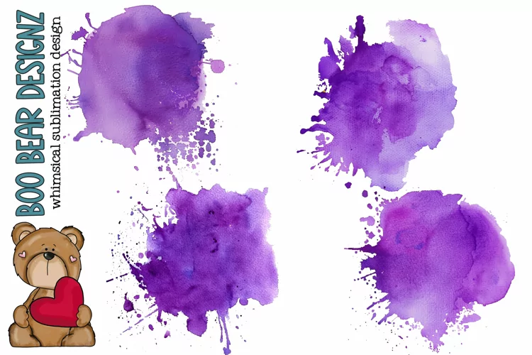 Purple Watercolor Splotch clipart