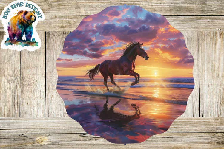 Horse Sunset Sublimation Wind Spinner