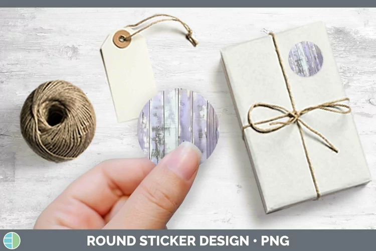 Purple Wood Stickers | Round Labels Designs