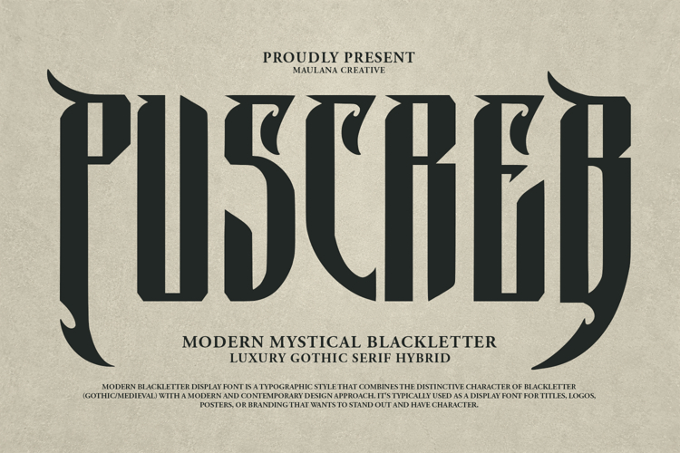 Puscreb Modern Mystical Blackletter Luxury Gothic