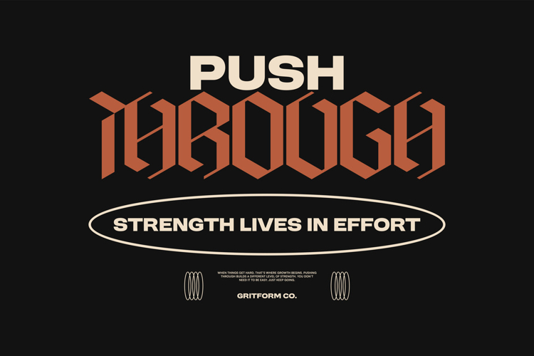 Push Through Typography Quotes T-shirt Design