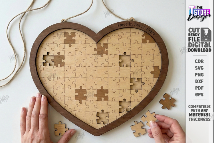 Puzzle Sample Laser Cut| Modern Puzzle |Family Activity SVG