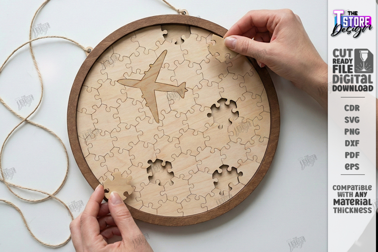Puzzle Sample Laser Cut| Modern Puzzle |Family Activity SVG