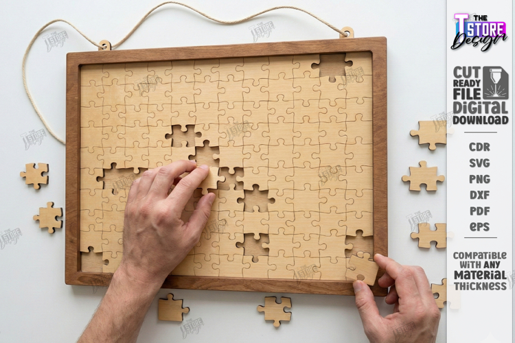 Puzzle Sample Laser Cut| Modern Puzzle |Family Activity SVG
