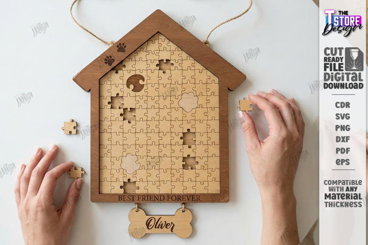 Puzzle Sample Laser Cut| Modern Puzzle |Family Activity SVG
