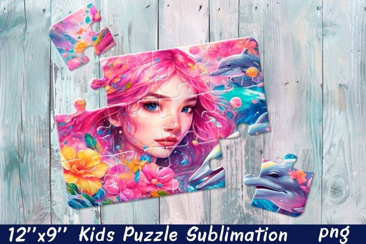 Girl Puzzle Design. Young woman Puzzle Sublimation