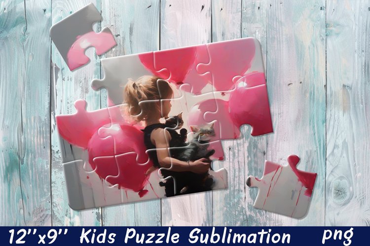 Girl Puzzle Design. Young woman Puzzle Sublimation