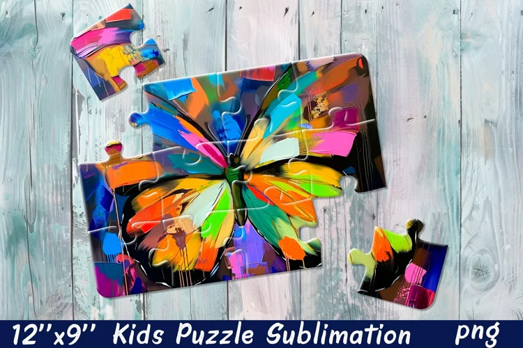 Butterfly in flowers| Summer Flower Sublimation Puzzle