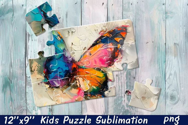 Butterfly in flowers| Summer Flower Sublimation Puzzle