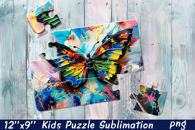 Butterfly in flowers| Summer Flower Sublimation Puzzle example image 1
