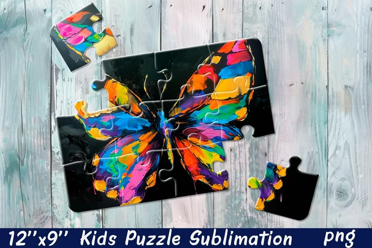 Butterfly in flowers| Summer Flower Sublimation Puzzle