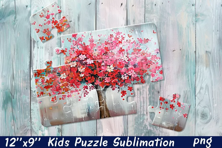 Blooming tree| Spring Flower Sublimation Puzzle