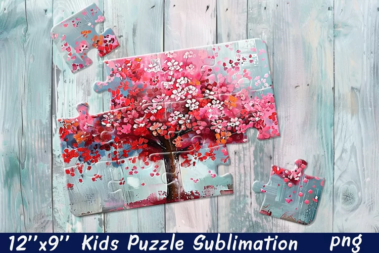 Blooming tree| Spring Flower Sublimation Puzzle