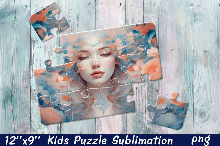 Girl Puzzle Design. Young woman Puzzle Sublimation