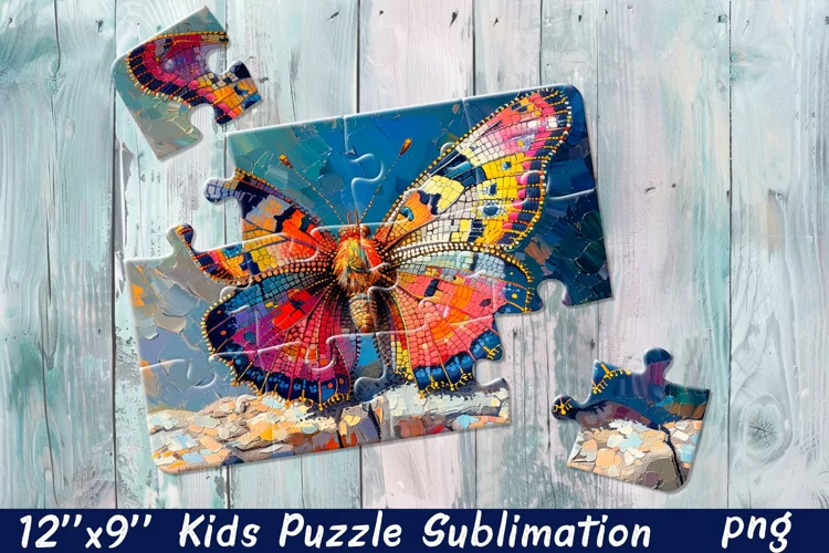 Butterfly in flowers| Summer Flower Sublimation Puzzle