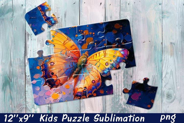 Butterfly in flowers| Summer Flower Sublimation Puzzle example image 1