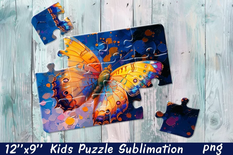 Butterfly in flowers| Summer Flower Sublimation Puzzle