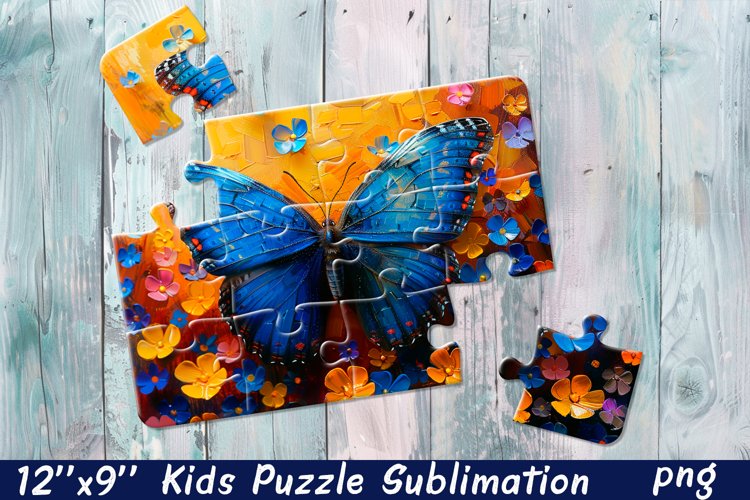 Butterfly in flowers| Summer Flower Sublimation Puzzle