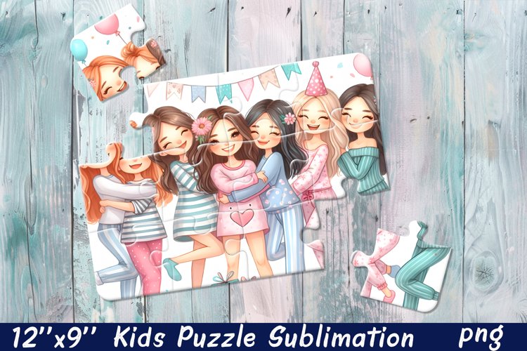 Girlfriends, party Puzzle Design. Girl puzzle sublimation example image 1